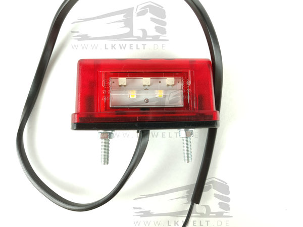 Kennzeichenbeleuchtung LED klein, rotes Gehäuse 12-30V [Art.Nr.: 8225+]