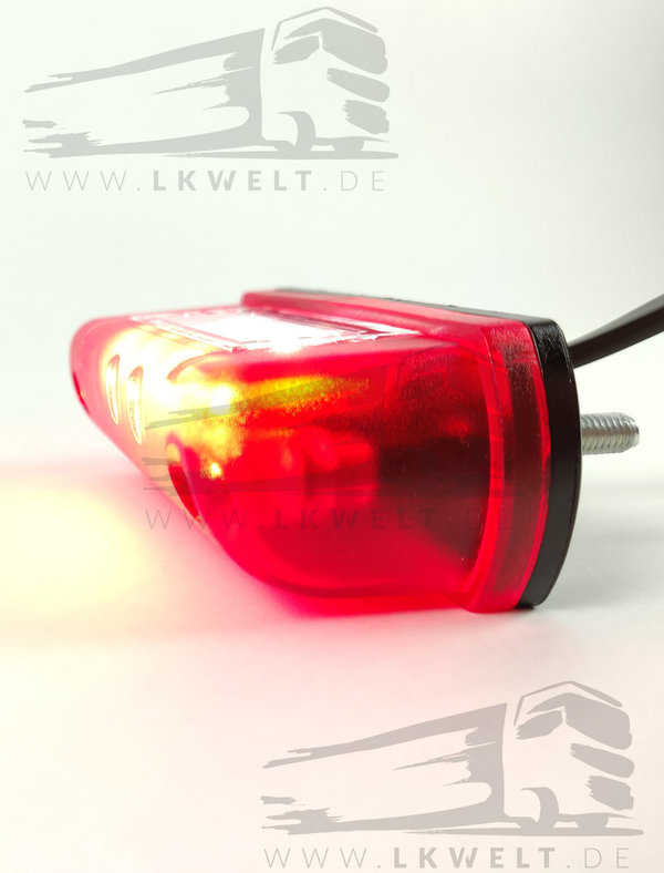 Kennzeichenbeleuchtung LED klein, rotes Gehäuse 12-30V [Art.Nr.: 8225+]