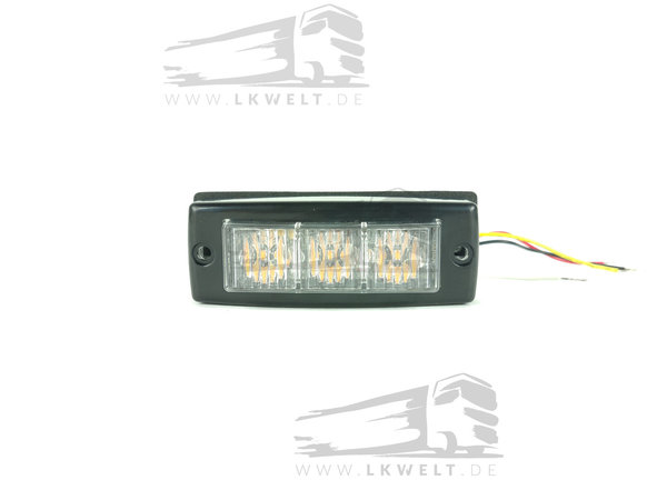 Blitzer gelb schraubbar, 3 LED, synchronisierbar, 11-Funktion, 12/24V [Art.Nr.: 7353+]