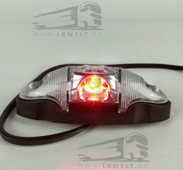 Positionsleuchte weiß-rot komplett, LED, mit Kabel, 12V-30V LKW [Art.Nr.: 5136+]