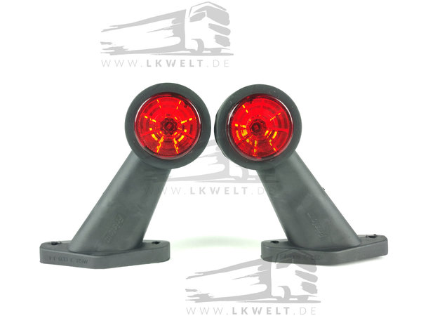 Positionsleuchte LED, weiß-rot komplett Paar, mittel, mit Kabel, 12V-30V LKW [Art.Nr.: 5918+]