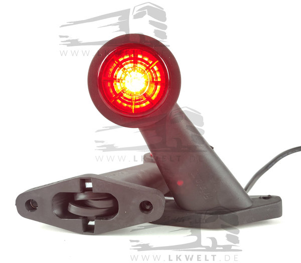 Positionsleuchte LED, weiß-rot komplett Paar, mittel, mit Kabel, 12V-30V LKW [Art.Nr.: 5918+]