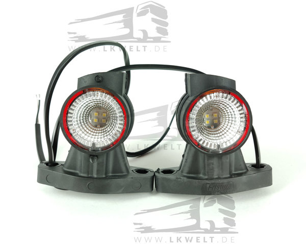 Positionsleuchte LED, weiß-rot-gelb, komplett, links, 12V-30V LKW [Art.Nr.: 7956+]
