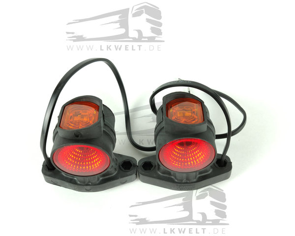 Positionsleuchte LED, weiß-rot-gelb, komplett, rechts, 12V-30V LKW [Art.Nr.: 7957+]