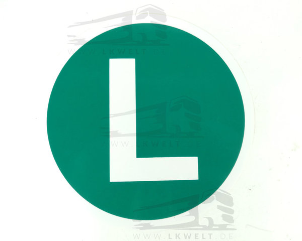 Aufkleber mit dem Buchstaben L (lärmarmen Kraftfahrzeugen, LKW) [Art.Nr.: 5988+]