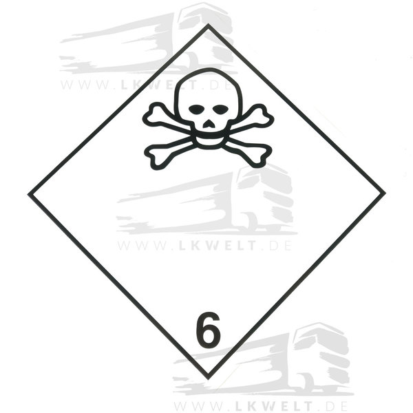Verpackungskennzeichen Aufkleber ADR Klasse 6.1 Giftig Stoffe. [Art.Nr.: 6702+]