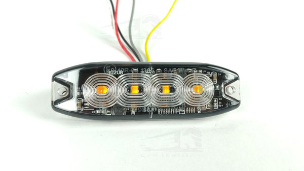 Blitzer gelb schraubbar, 4 LED, synchronisierbar, 19-Funktion, 12/24V [Art.Nr.: 8972+]