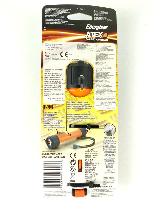 Taschenlampe Energizer® Atex 2AA LED  EX-Geschützt Arbeitslampe. [Art.Nr.: 7798+]